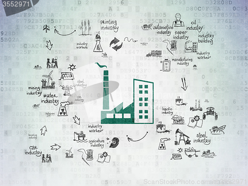 Image of Manufacuring concept: Industry Building on Digital Paper background