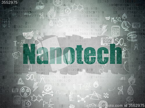 Image of Science concept: Nanotech on Digital Paper background