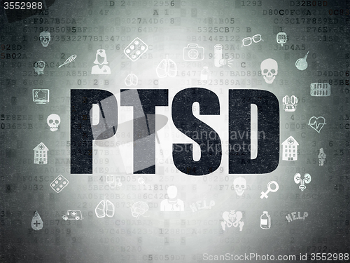 Image of Medicine concept: PTSD on Digital Paper background