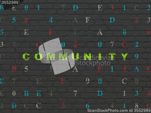 Image of Social media concept: Community on wall background