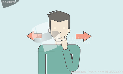Image of Man choosing way.