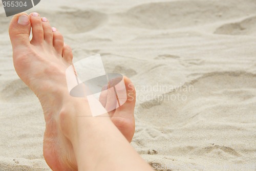 Image of Woman feet beach