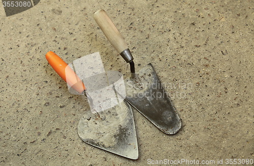 Image of Two Old masonry trowels