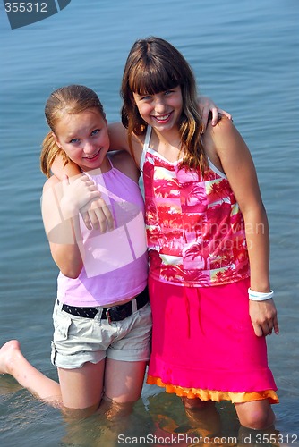 Image of Two preteen girls