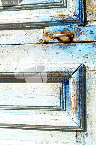 Image of metal rusty  brown    morocco in africa the old blue