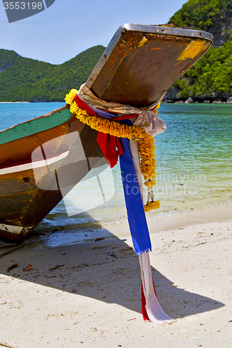 Image of   asia in the koh phangan bay isle white  beach    