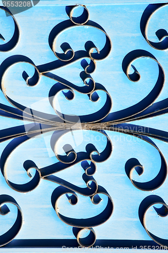 Image of blue hinges      rusty      morocco in africa the old wood  faca
