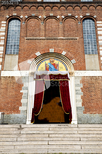 Image of  italy  lombardy     the legnano old   church  closed brick  