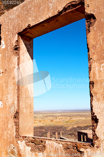 Image of sahara      africa in morocco  palm the window