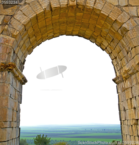 Image of volubilis in morocco africa the old roman deteriorated monument 