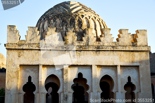 Image of dome    old ruin in     construction  africa   morocco   tower