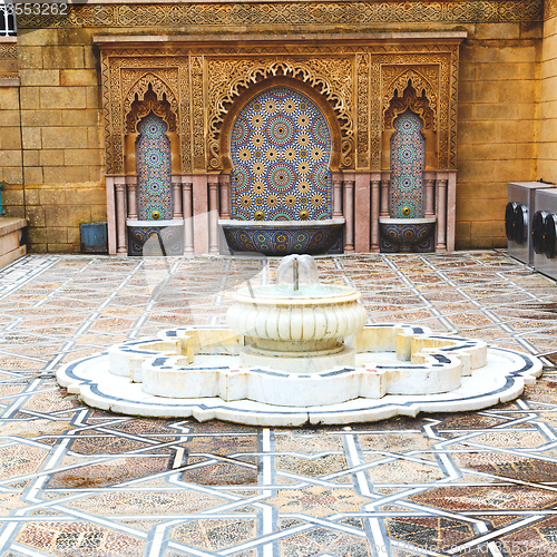 Image of fountain in morocco africa old antique construction  mousque pal