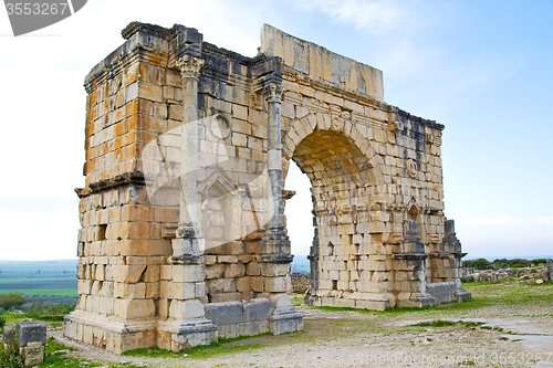 Image of   in morocco africa the old roman   monument and site