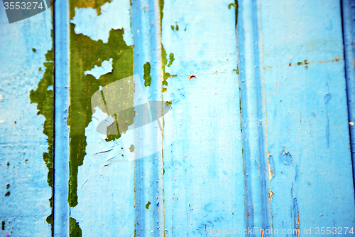 Image of blue hinges      rusty      morocco in africa green