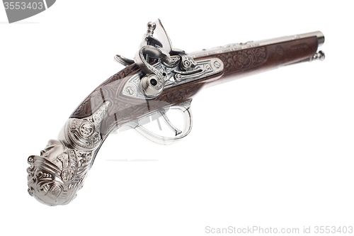 Image of Antique musket on white background