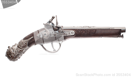 Image of Antique musket on white background
