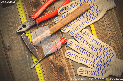 Image of  set of the old locksmith tools