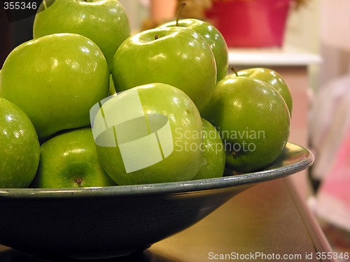 Image of Green apples bowl