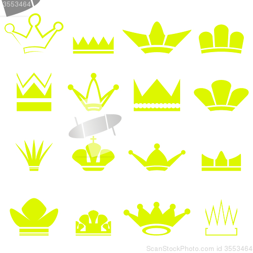 Image of Set of Gold Crowns Silhouettes