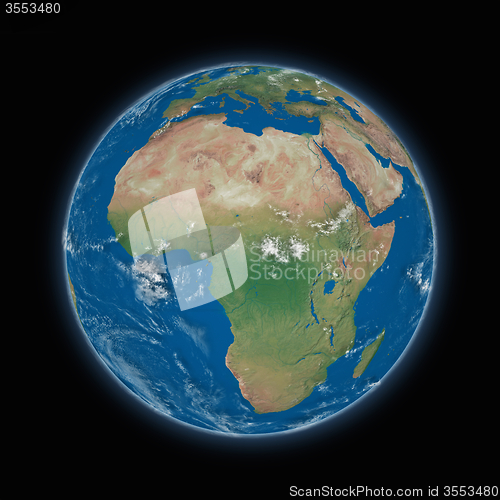 Image of Africa on planet Earth