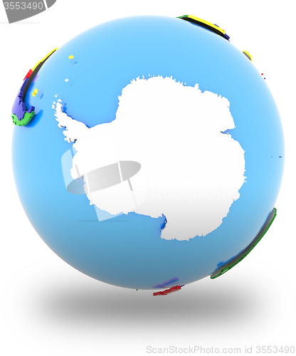 Image of Antarctic on the globe 