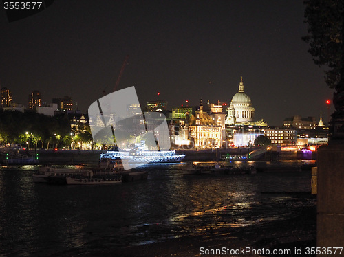 Image of River Thames in London at night