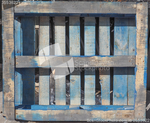 Image of Blue pallet skid