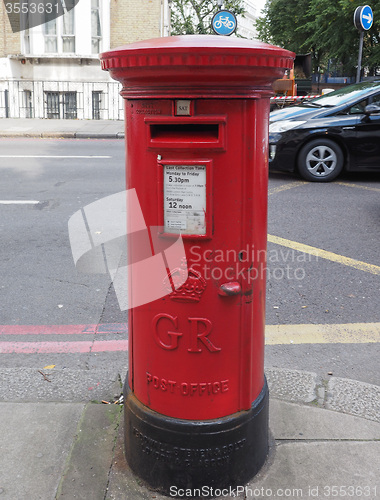 Image of Red mail box in London