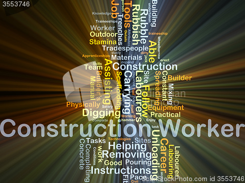 Image of Construction worker background concept glowing