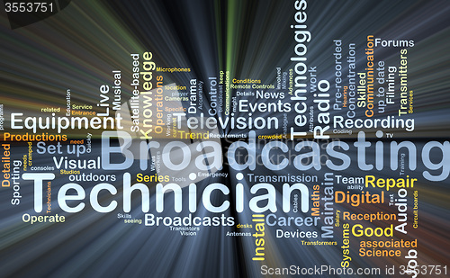 Image of Broadcasting technician background concept glowing
