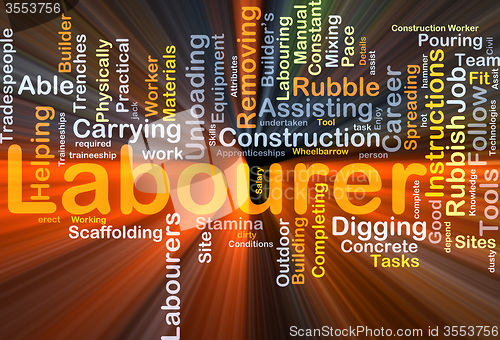 Image of Labourer background concept glowing