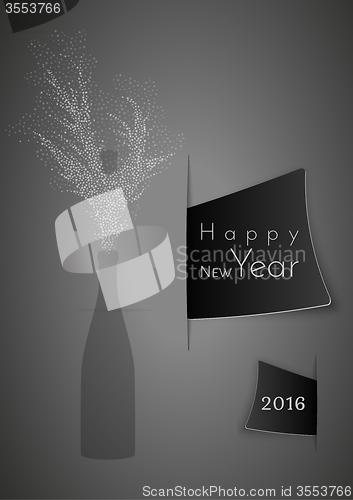 Image of champagne and wish to happy new year