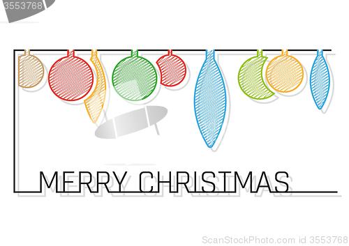 Image of christmas card with shaded balls