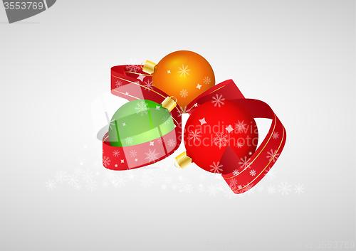 Image of christmas balls and ribbon