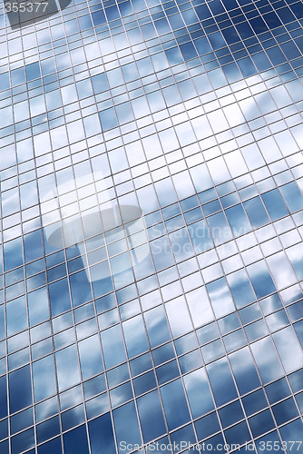 Image of Clouds reflection in office building