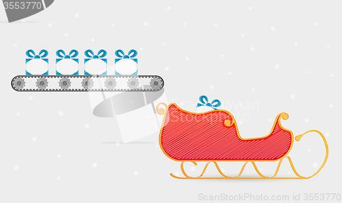 Image of conveyor belt with presents