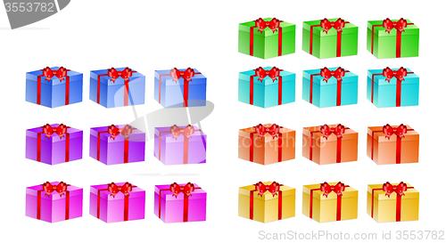 Image of presents with different color and rotation