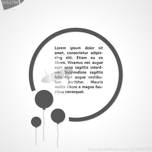 Image of gray balloons and circle