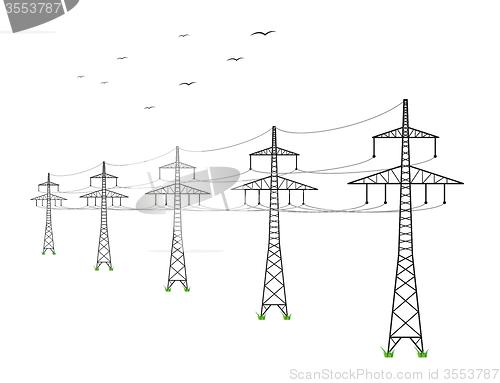 Image of high voltage power lines