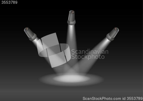 Image of three lights and black background