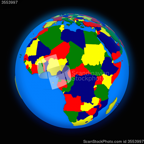 Image of Africa on political Earth