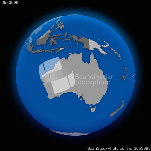 Image of Australia on political Earth