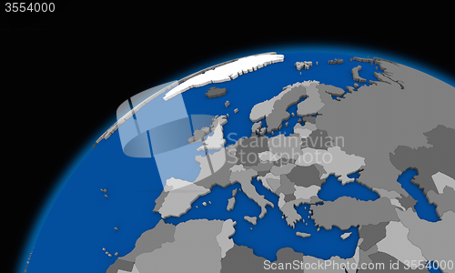 Image of Europe on planet Earth political map