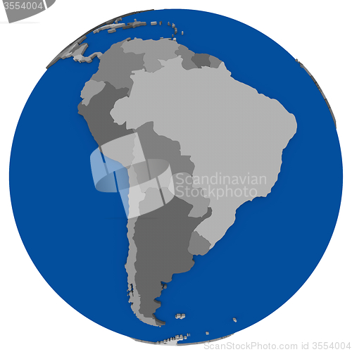 Image of south America on Earth political map