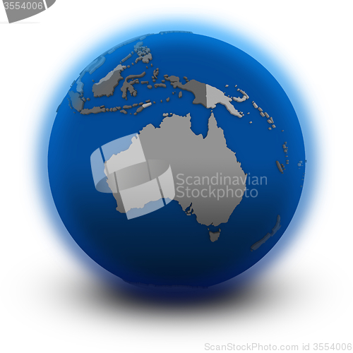 Image of Australia on political globe