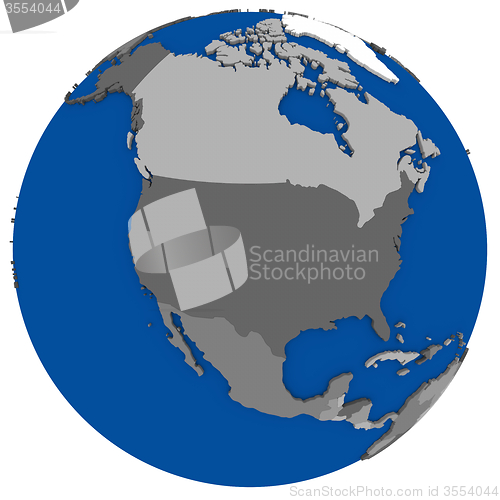 Image of north America on Earth political map
