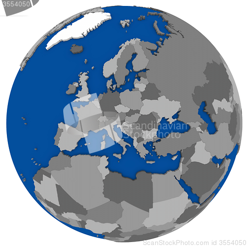 Image of Europe on Earth political map