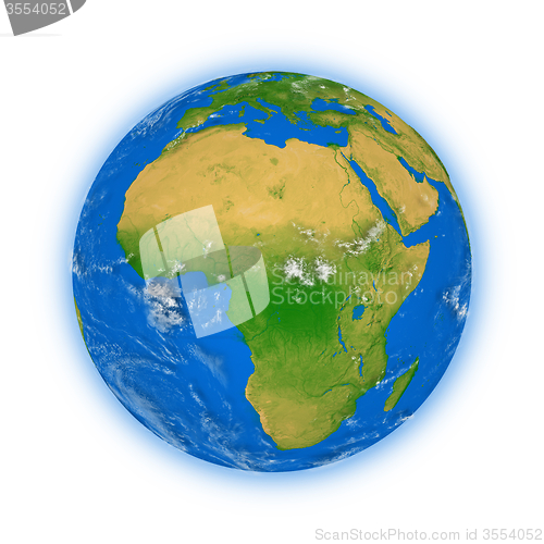 Image of Africa on planet Earth