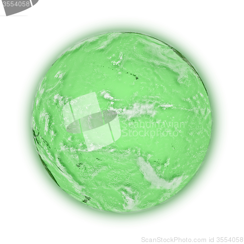 Image of Pacific Ocean on green planet Earth