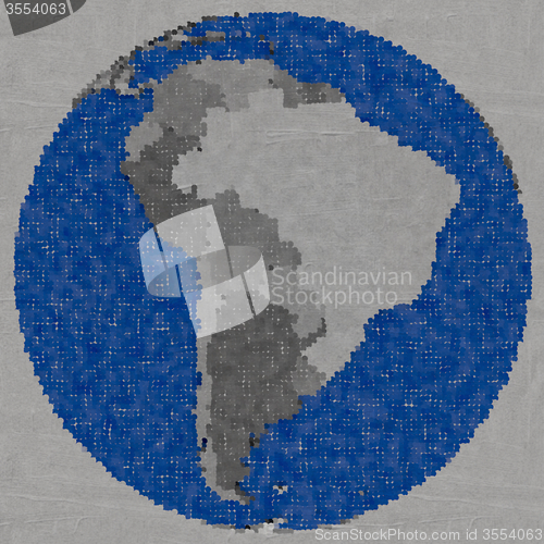 Image of Drawing of south America on Earth